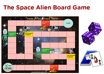 The space alien board game for kids. pdf board template for download.